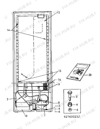 Взрыв-схема холодильника Electrolux ER3016C - Схема узла Cooling system 017